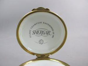 English Enamel Patch Box Depicting Famous Racehorse Shergar Vintage 1981
