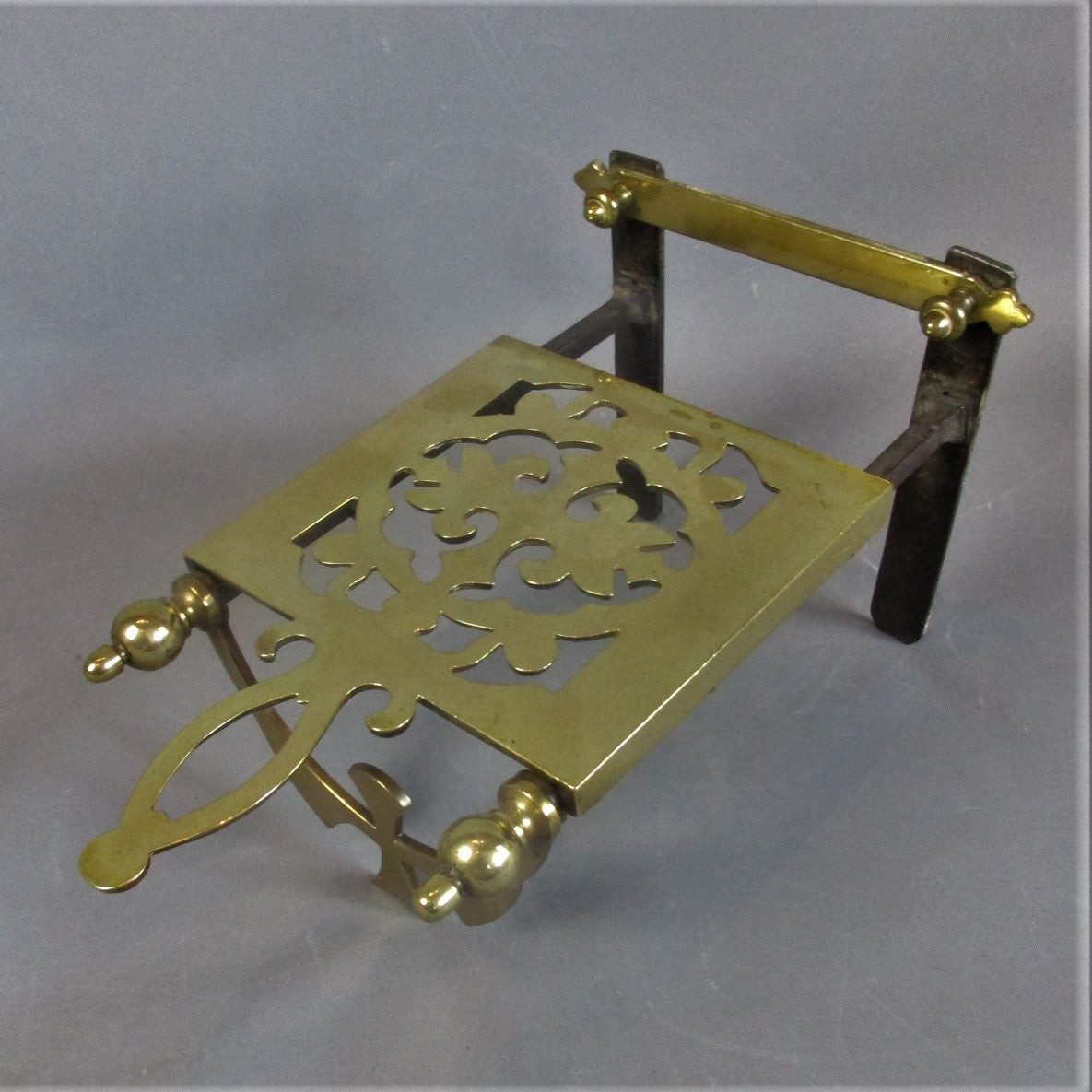 Iron & Brass Fire Trivet Antique c1870