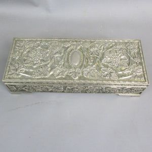 Italian Silver Plate Jewellery Box Vintage 20th Century