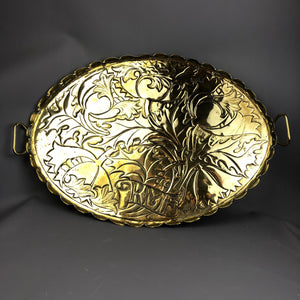 Large-Oval-Brass-Charger-Tray-Arts-_-Crafts-Antique-c1900