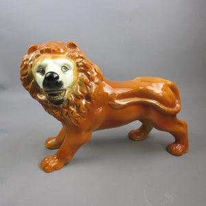 Large Staffordshire Standing Lion Figure Antique Victorian c1880