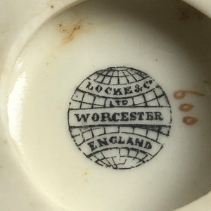 Locke & Co Worcester Silver Plate Top Porcelain Sugar Shaker Antique c1902