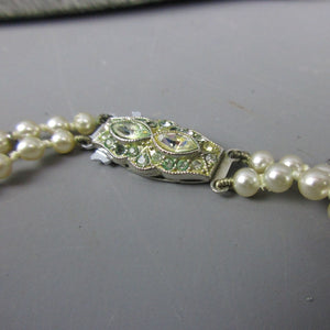 Lotus Pearls Threaded Simulated Pearl Necklace With Sterling Silver Clasp Vintage c1960