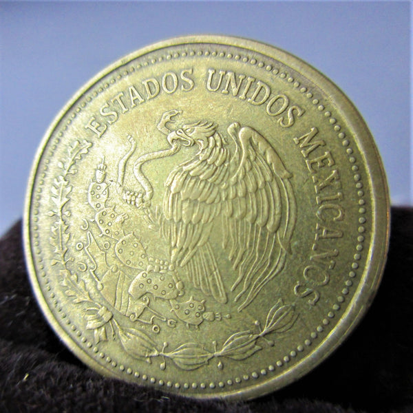 Mexican Golden Eagle 100 Pesos Coin Vintage c1984 - Top Banana Antiques