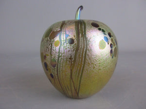 Michael Harris Isle of Wight Decorative Glass Apple Paperweight Vintage c1980