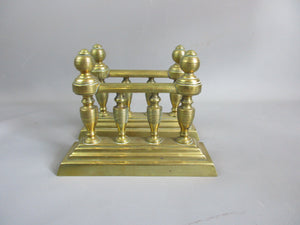Pair Of Cast Brass Classical Style Fire Dog Andirons Victorian c1880.