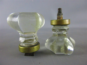 Pair Of Hand Made French Glass Door Knobs Vintage c1930