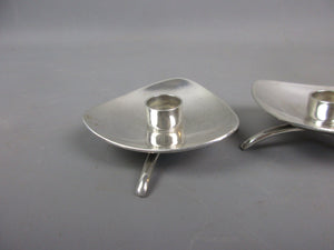 Pair Of Danish Silver Plated Miniature Candle Holders Mid-Century c1960