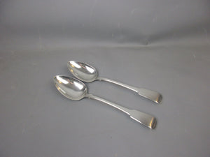 Pair Of Sterling Silver Large Serving Spoons Antique 1814 London Georgian