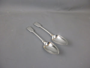 Pair Of Sterling Silver George III Serving Spoons Antique London 1781