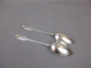 Pair Of Sterling Silver George III Serving Spoons Antique London 1781