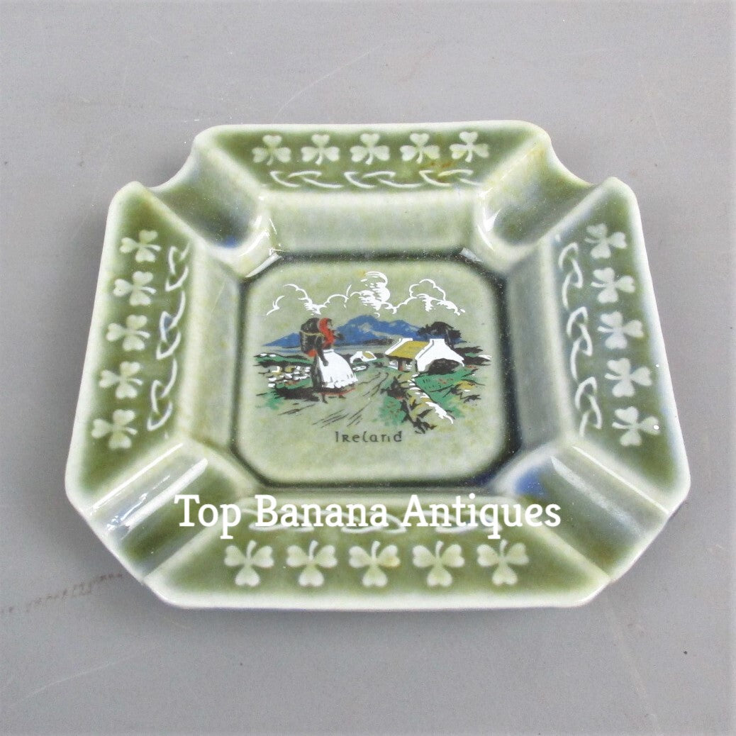 Porcelain Ireland Souvenir Ashtray By Wade Vintage c1980