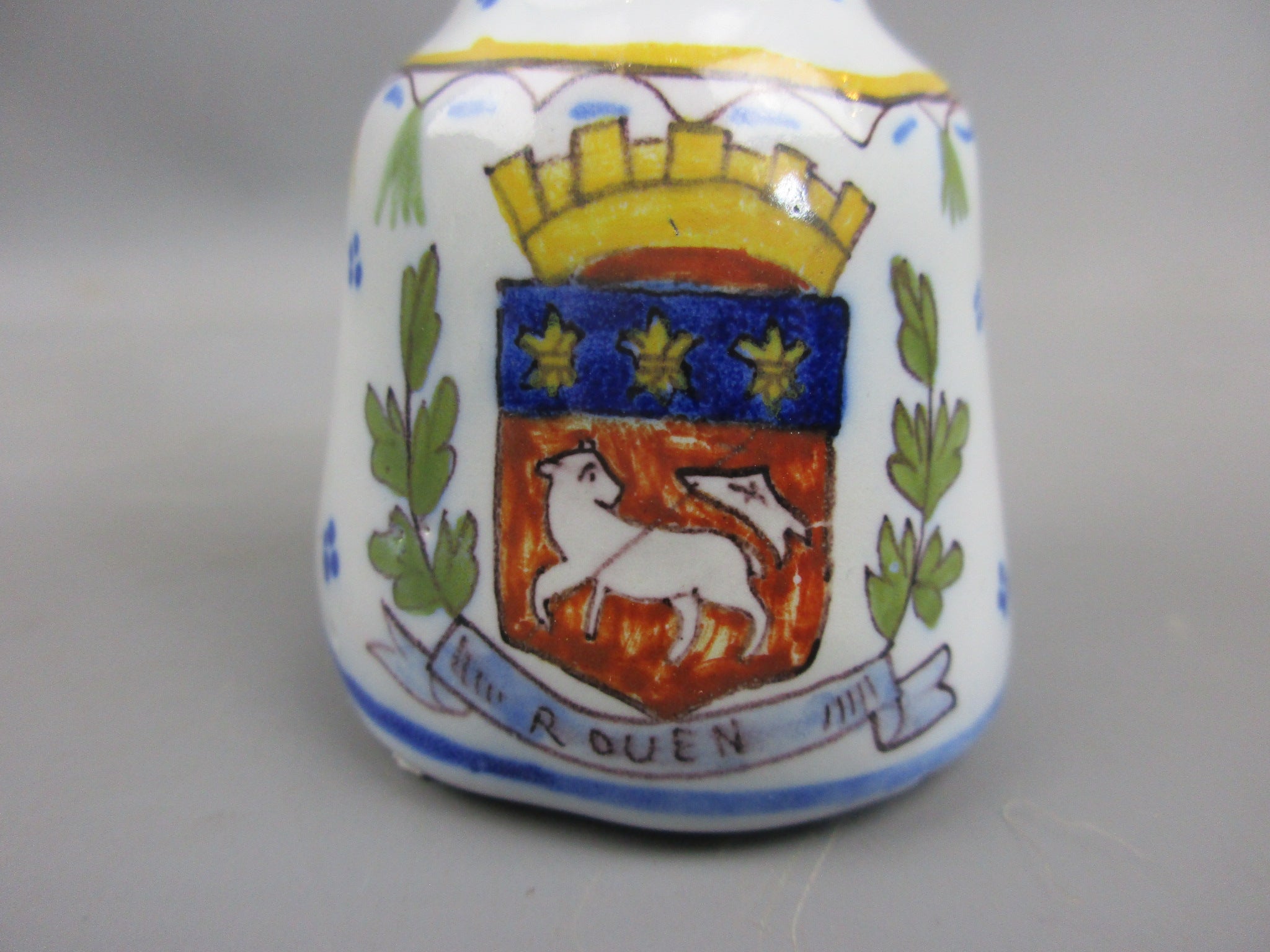 Hand Painted French Rouen Vase Antique Victorian c1850