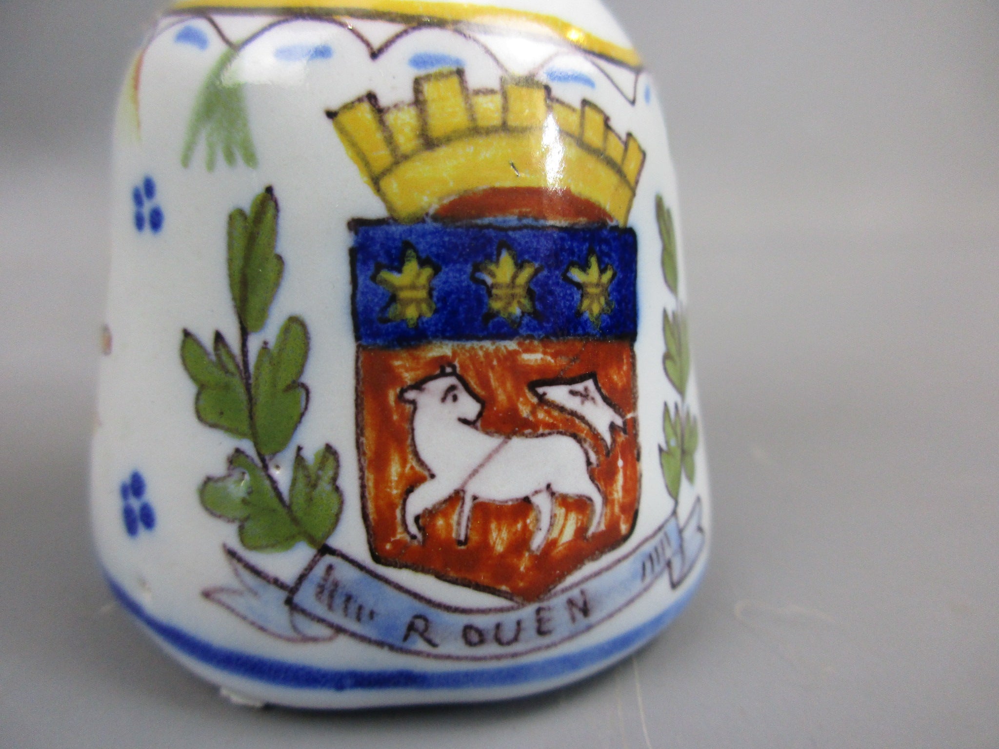 Hand Painted French Rouen Vase Antique Victorian c1850