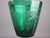Set Of 6 Cut & Engraved Green Port Glasses Antique Edwardian c1905