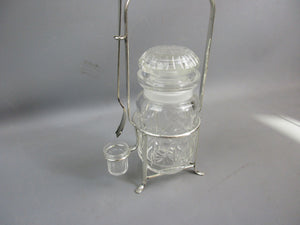 Silver Plate & Glass Pickle Jar Holder Antique Victorian c1880