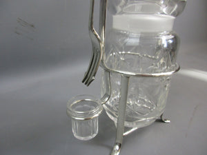 Silver Plate & Glass Pickle Jar Holder Antique Victorian c1880