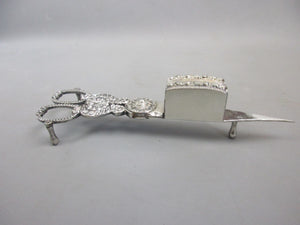 Silver Plated Ornate Candle Snuffer Scissors Antique Victorian c1880