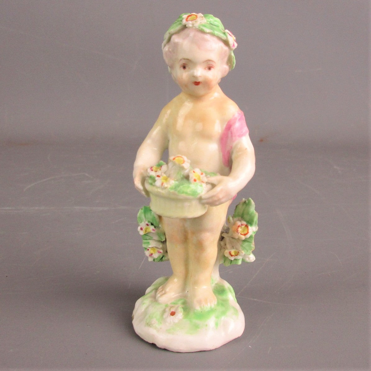 Staffordshire Ceramic Flower Boy Fairy Style Figurine Antique Victorian c1900