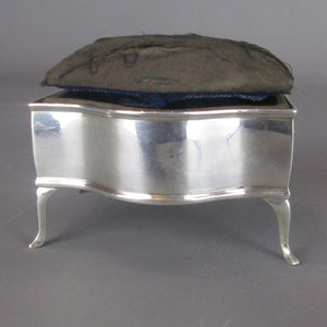 Sterling Silver Pin Cushion Box Antique Birmingham 1918