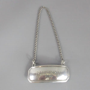 Sterling Silver Sherry Decanter Label Vintage Mid Century Sheffield 1949