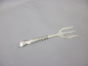 Sterling Silver Bread Fork With Floral Motifs Antique Sheffield 1908 Edwardian