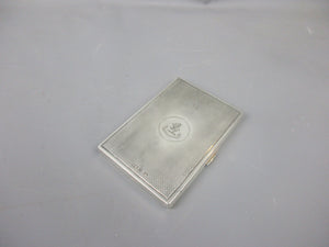 Sterling Silver Engine Turned Cigarette With Family Crest Antique 1858 Victorian Birmingham