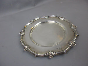 Sterling Silver Round Calling Card Tray Sherwood & Sons Birmingham Antique Victorian 1901