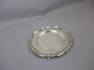 Sterling Silver Round Calling Card Tray Sherwood & Sons Birmingham Antique Victorian 1901