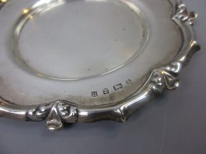 Sterling Silver Round Calling Card Tray Sherwood & Sons Birmingham Antique Victorian 1901