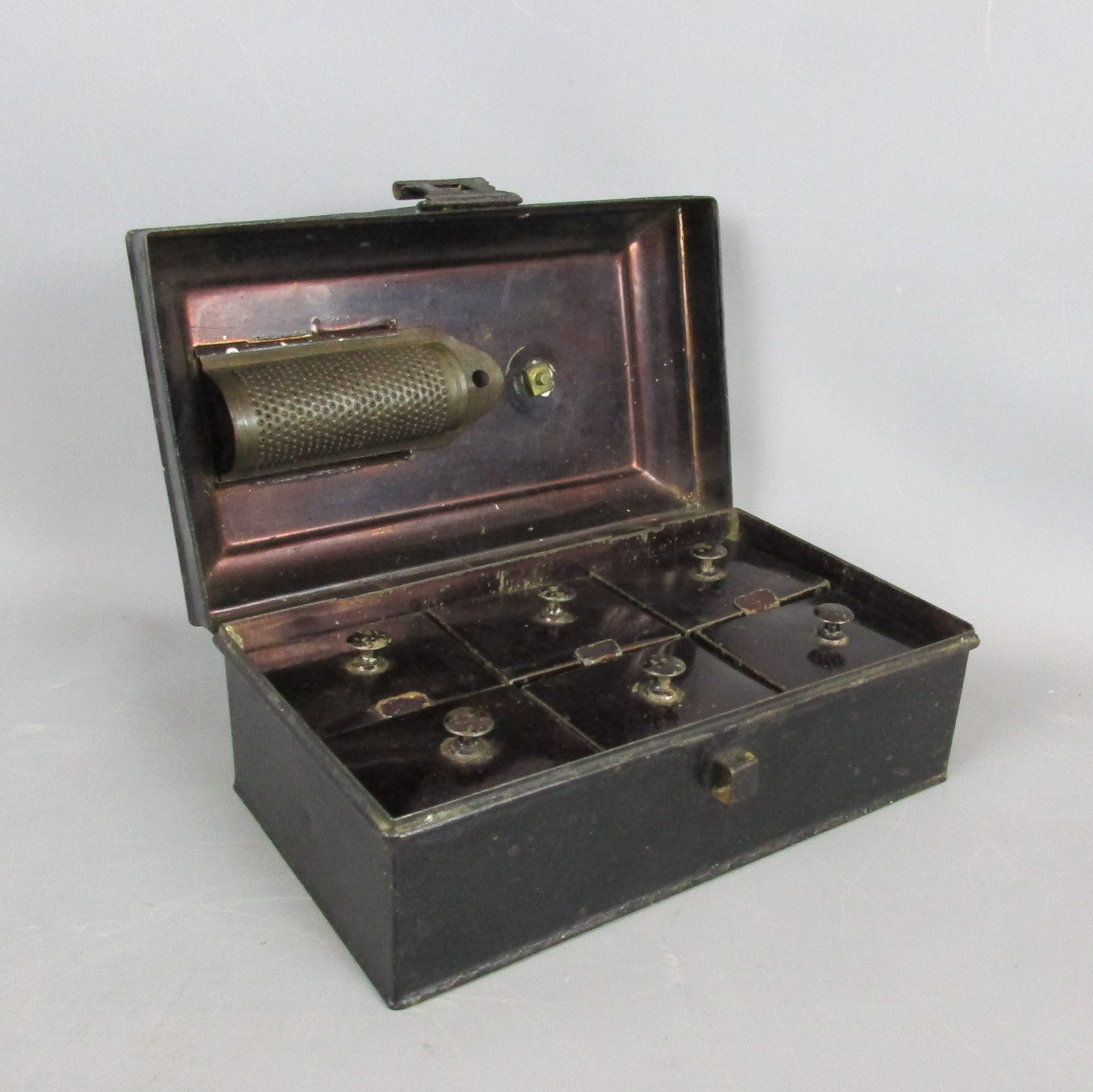 Toleware Spice Tin Antique Victorian c1850