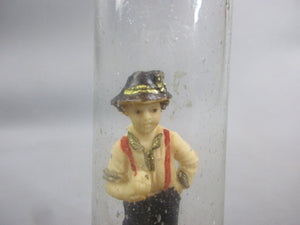 Usual Wax Boy Figure In Glass Dome Ornamenet Antique Art Deco c1930