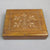 Wooden Two-Deck Playing Cards Box With Floral Detail Vintage c1970