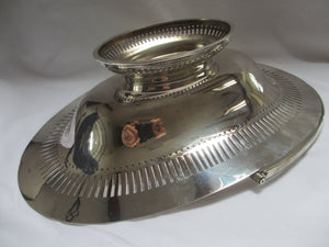 Silver Plate Fruit Bowl Dish with Handle Antique Edwardian c1910