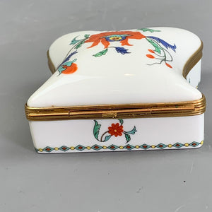 French Porcelain Trinket Pill Box Vintage c1980