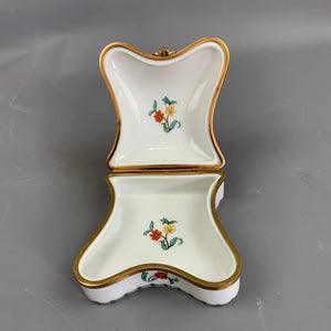 French Porcelain Trinket Pill Box Vintage c1980