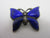 Blue Enamel Butterfly Sterling Silver Brooch Pin Vintage Art Deco c1920