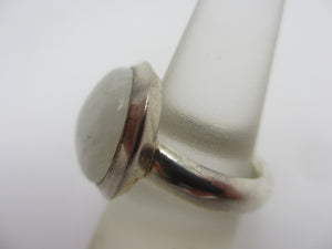 Large Cabochon Moonstone Sterling Silver Ring Vintage c1980