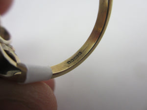 Coral Peridot & Citrine 9k Gold Ring Vintage 2006