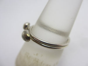 Double Sterling Silver Nugget Ring Vintage c1980