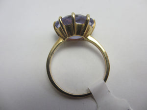 Blue Fluorite 9k Gold Ring Vintage English