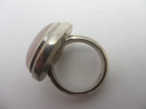 Rose Quartz Sterling Silver Ring Vintage c1980