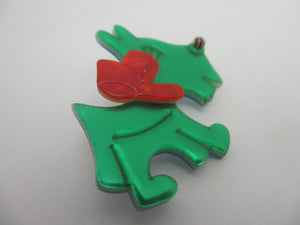 Iconic Terrier Dog Lea Stein Brooch Pin Vintage c1970