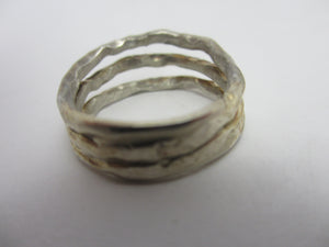 Triple Band Sterling Silver Ring Vintage c1980